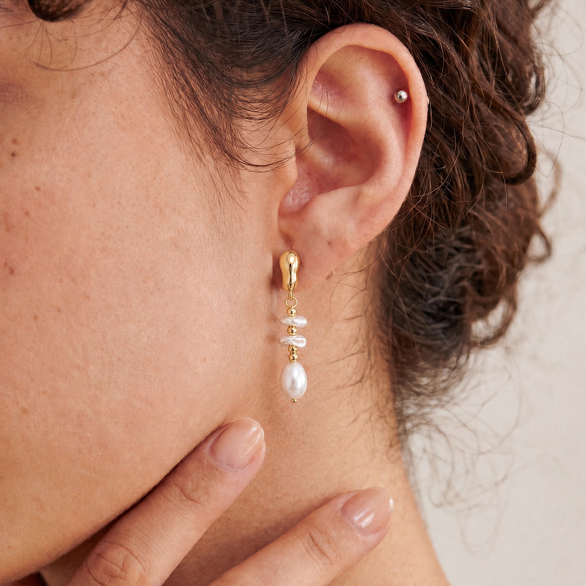 Baroque Pearl Beaded Drop Earrings