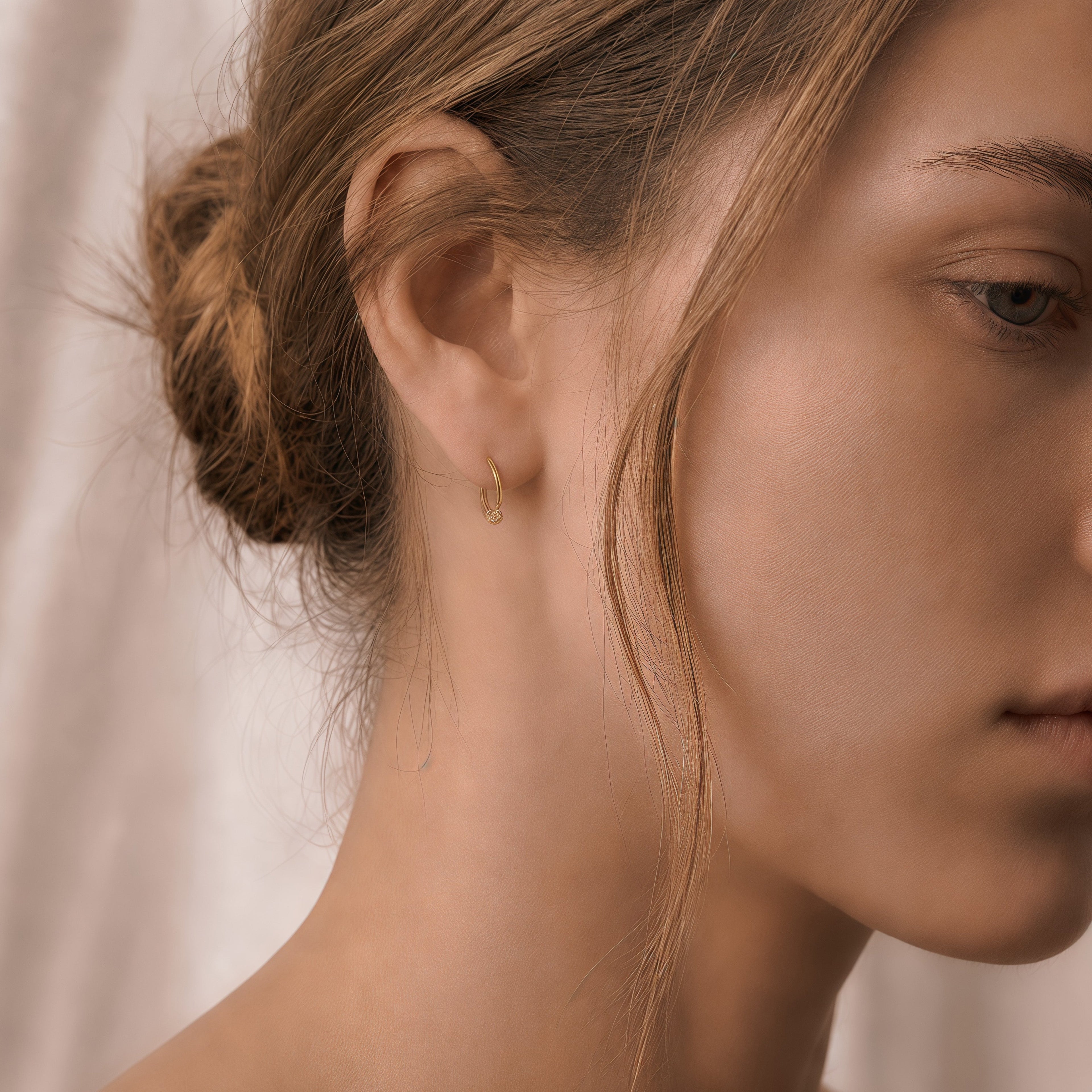 Gold-Plated 925 Silver Open Hoops