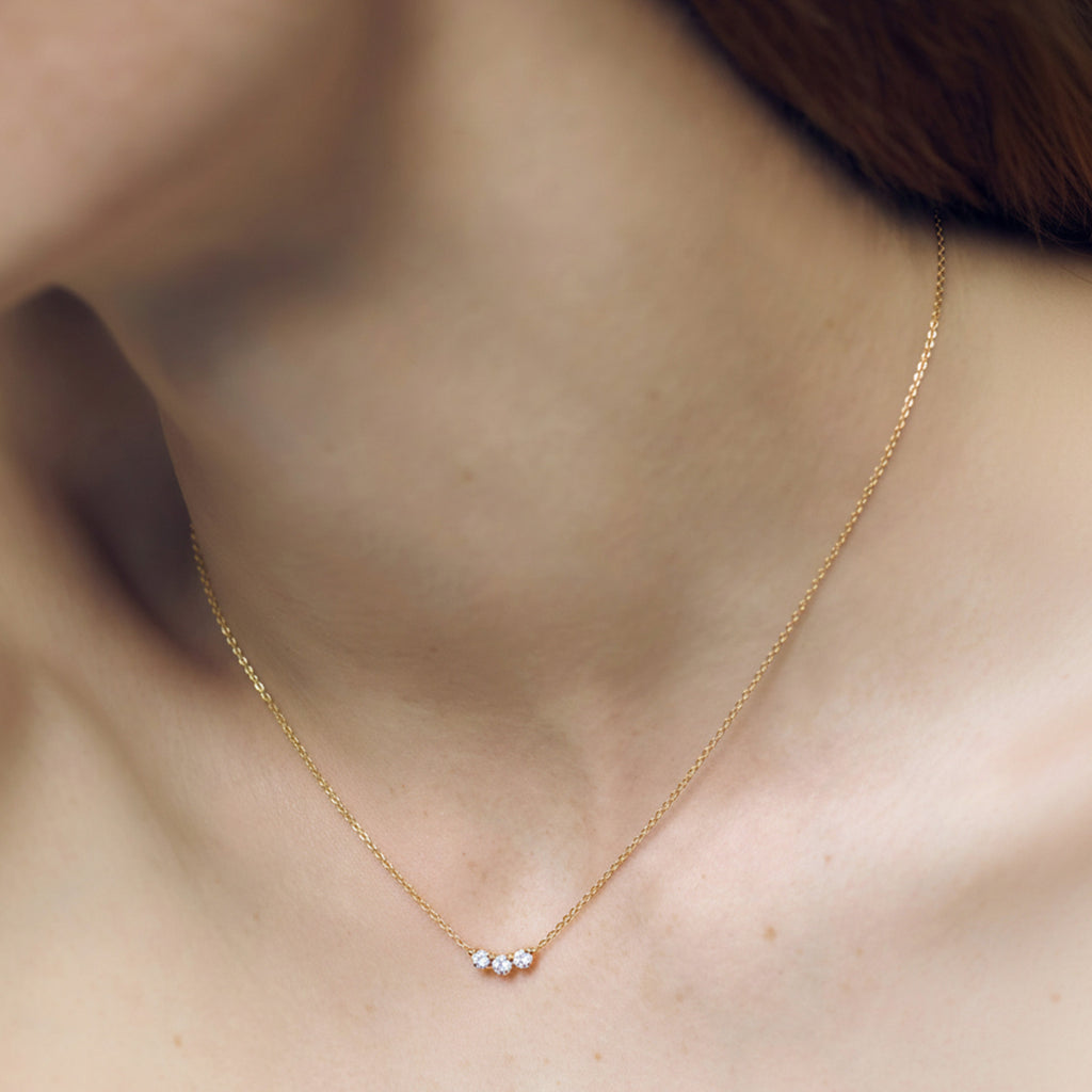 Three-Stone Sterling Silver Necklace