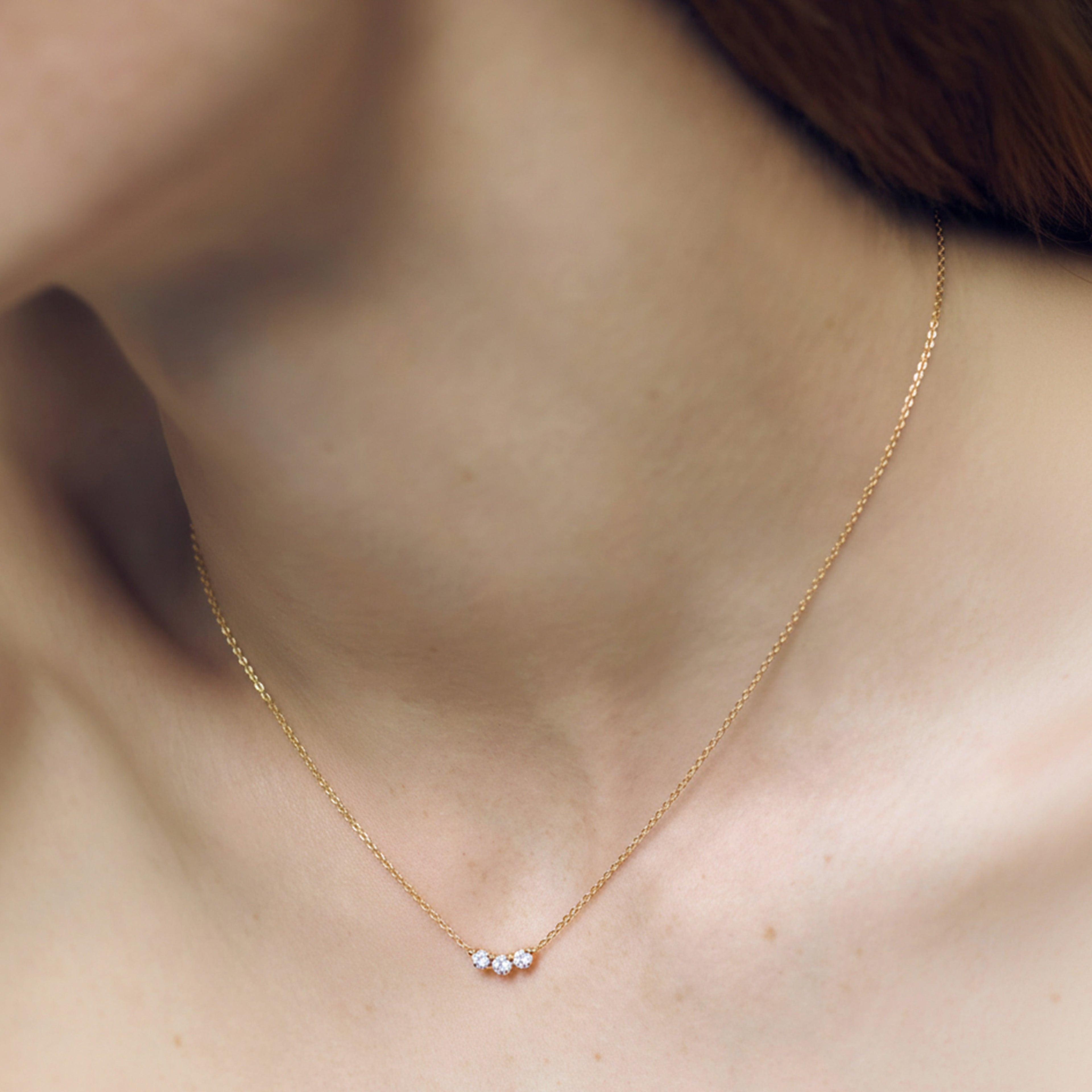 Three-Stone Sterling Silver Necklace