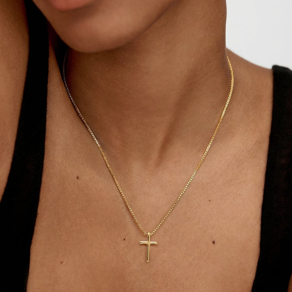 18K Gold-Plated S925 Cross Necklace