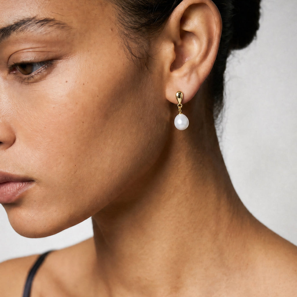 Teardrop Freshwater Pearl Drop Earrings