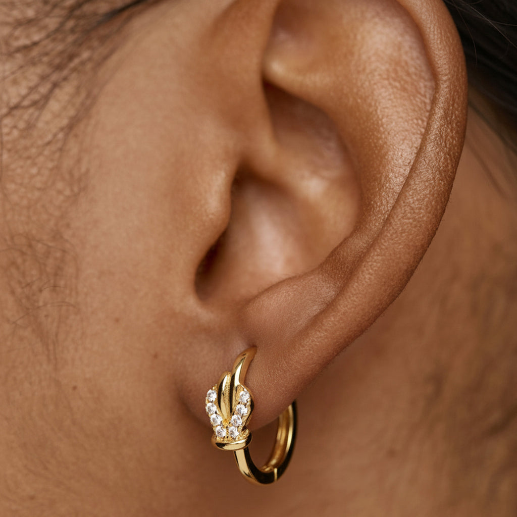Flame Zircon Sterling Silver Hoop Earrings