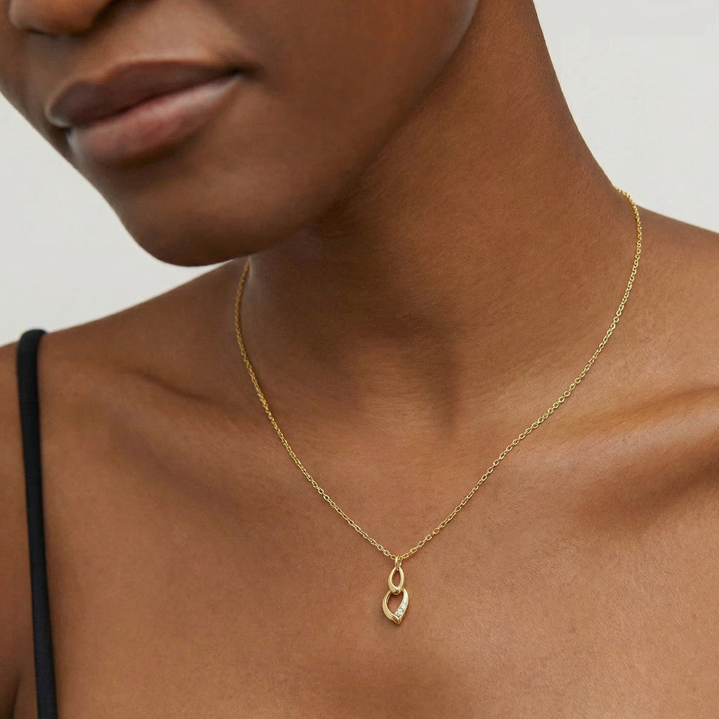 Interlocking Loop Sterling Silver Necklace