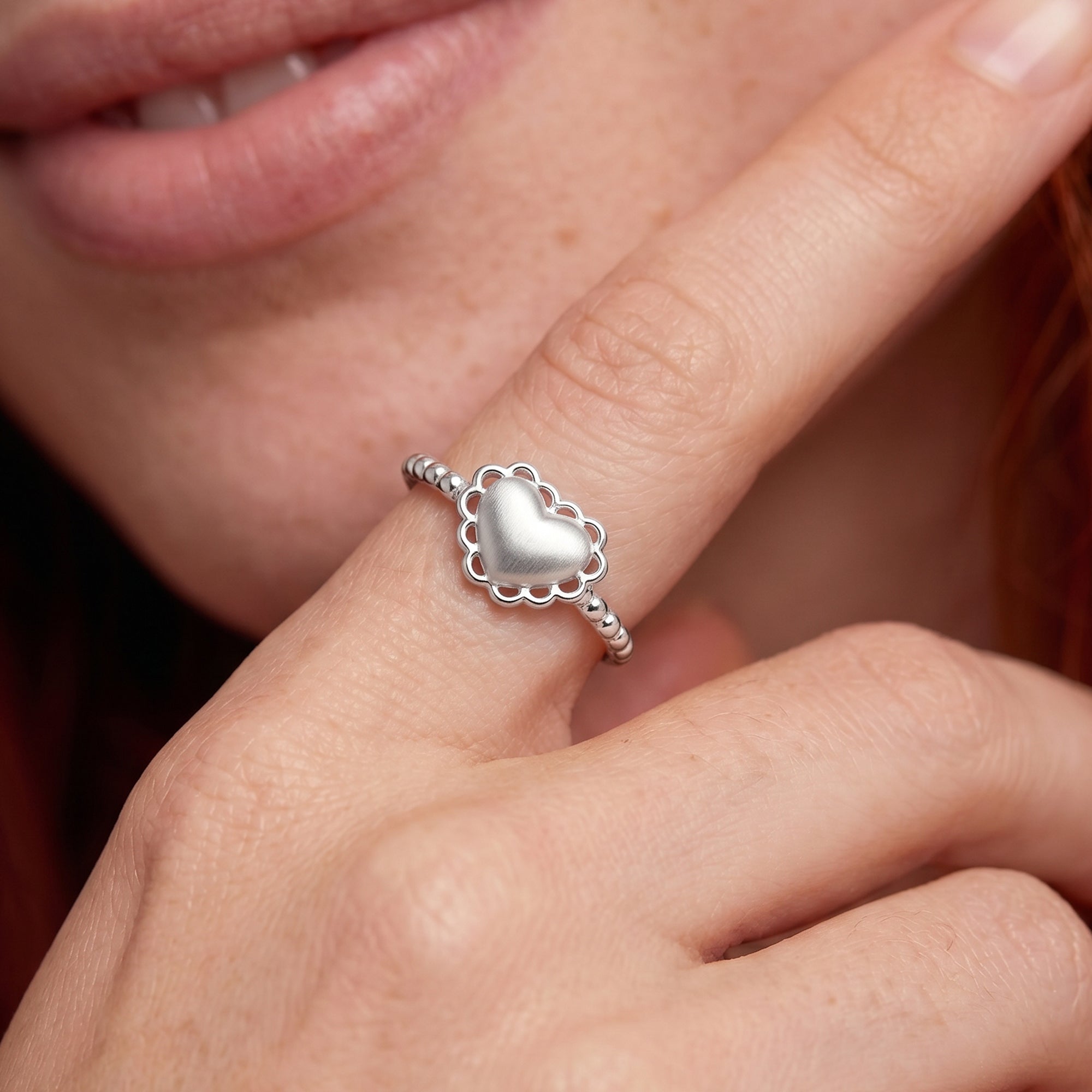 Heart Motif S999 Fine Silver Adjustable Ring