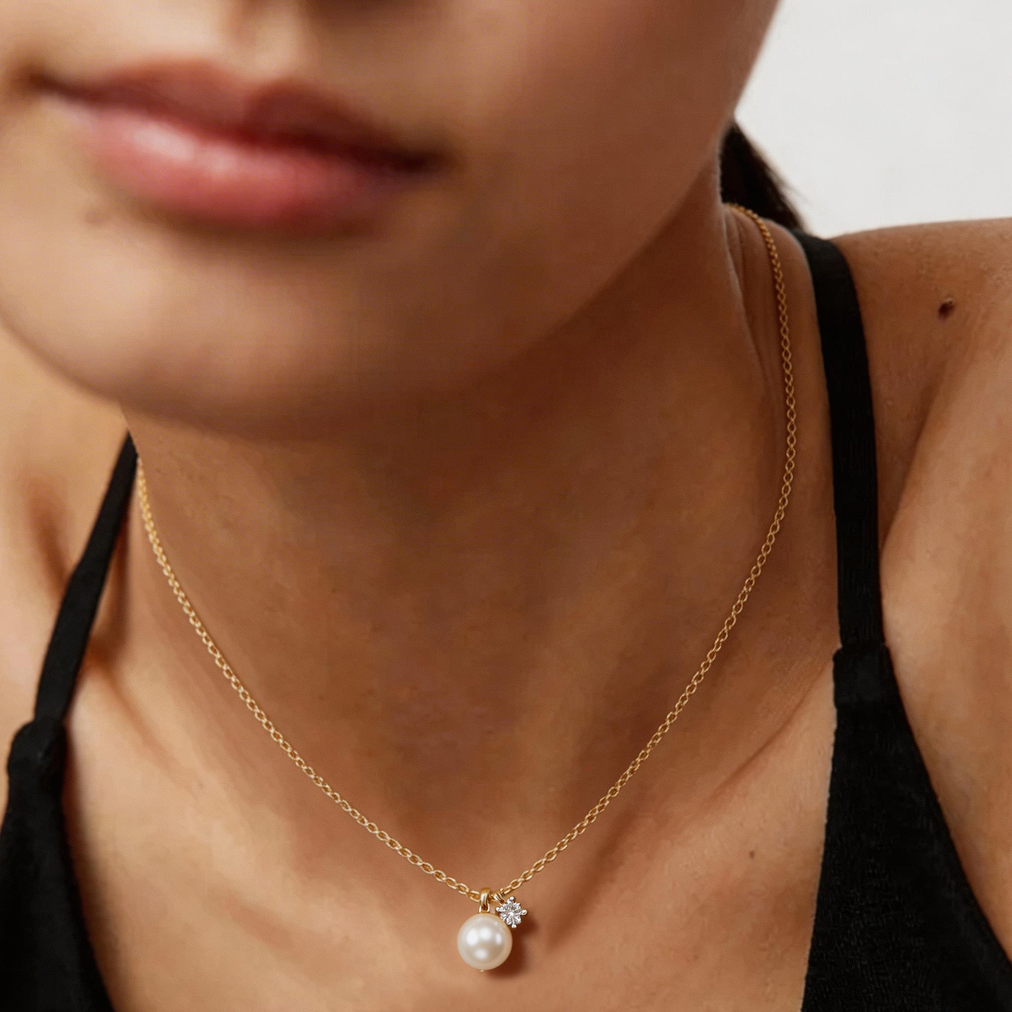 Gold-Plated S925 Pearl-Style Necklace