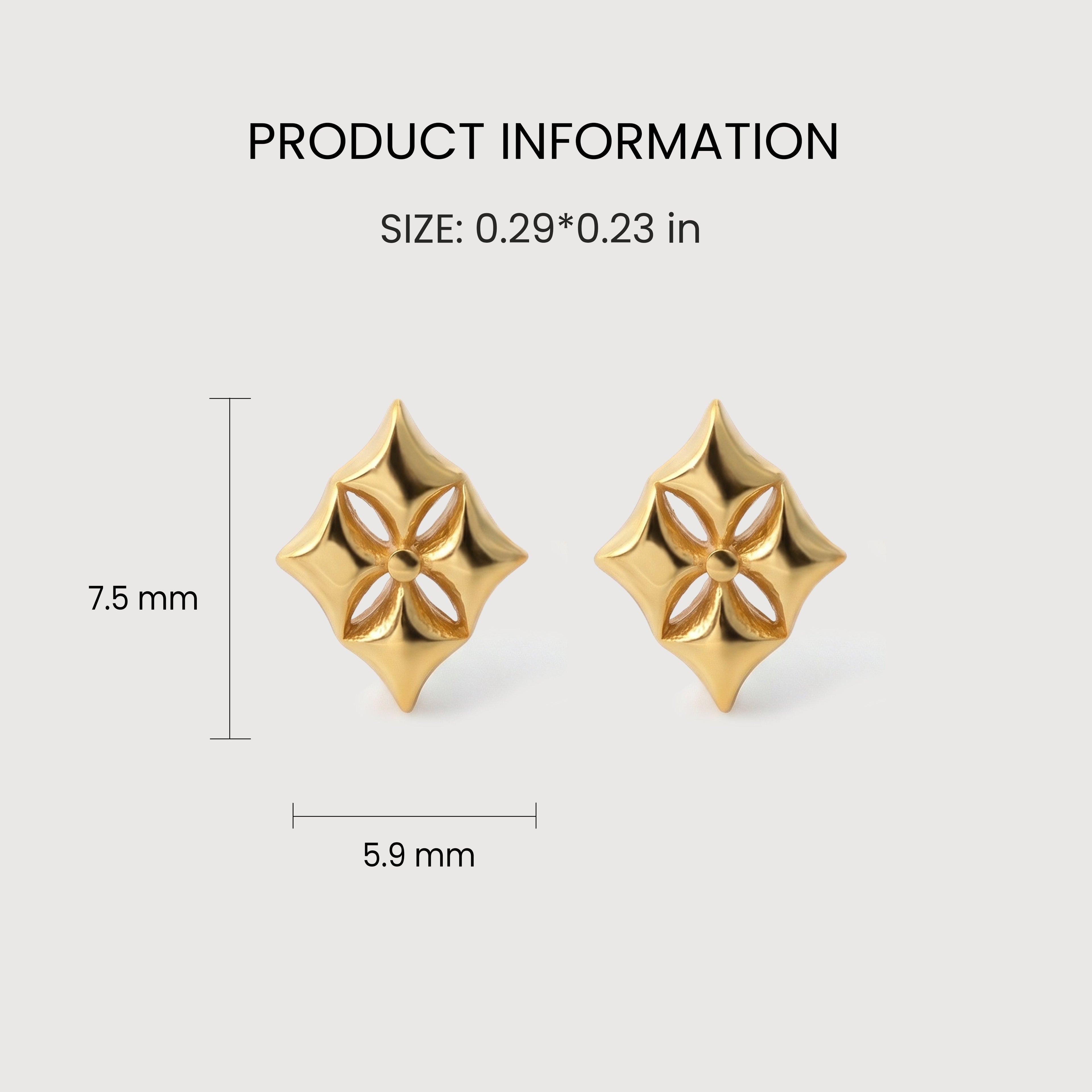 Floral Star Sterling Silver Stud Earrings