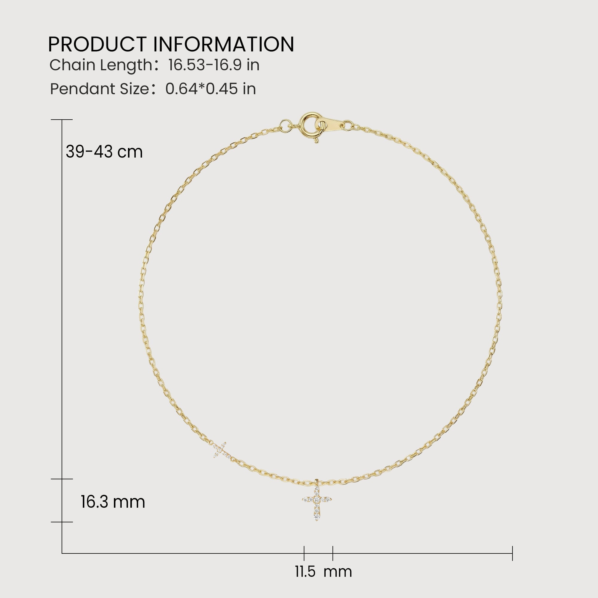 18K Gold-Plated Double Cross Necklace