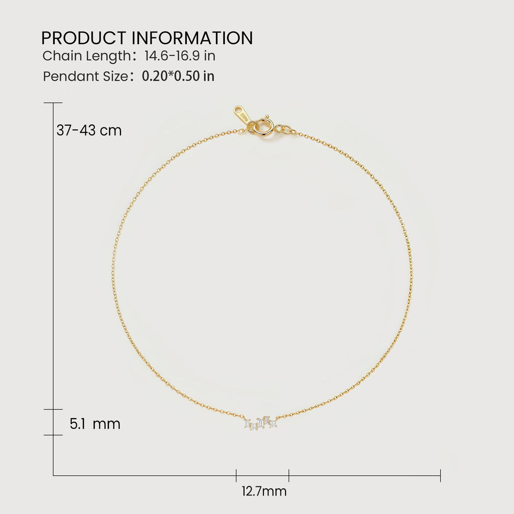 Gold-Plated S925 Geometric Clear Stone Necklace