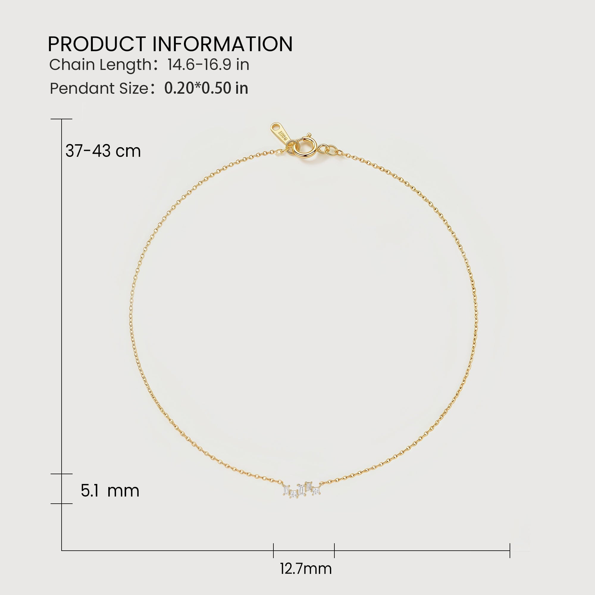 Gold-Plated S925 Geometric Clear Stone Necklace