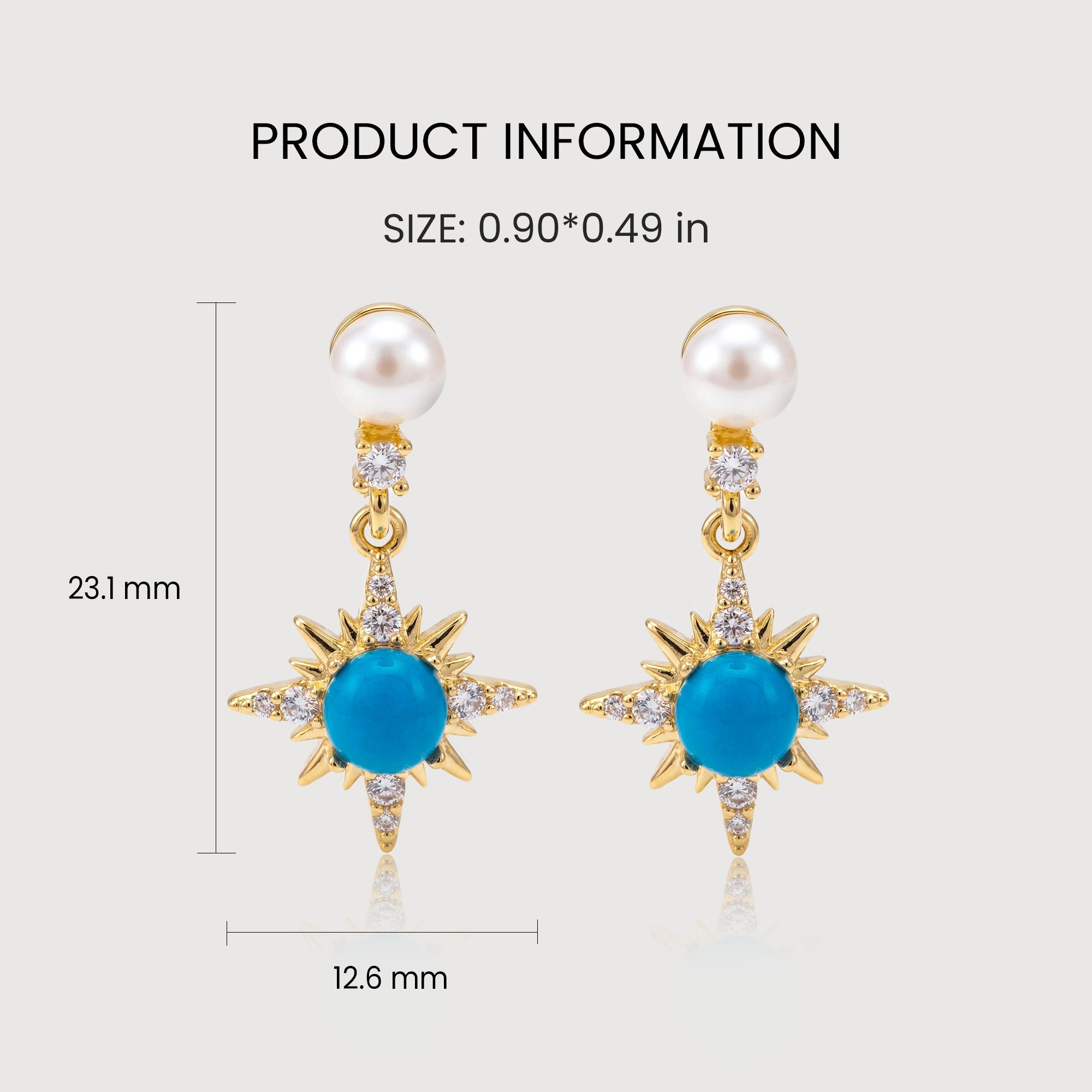Pearl Blue Starburst Drop Earrings