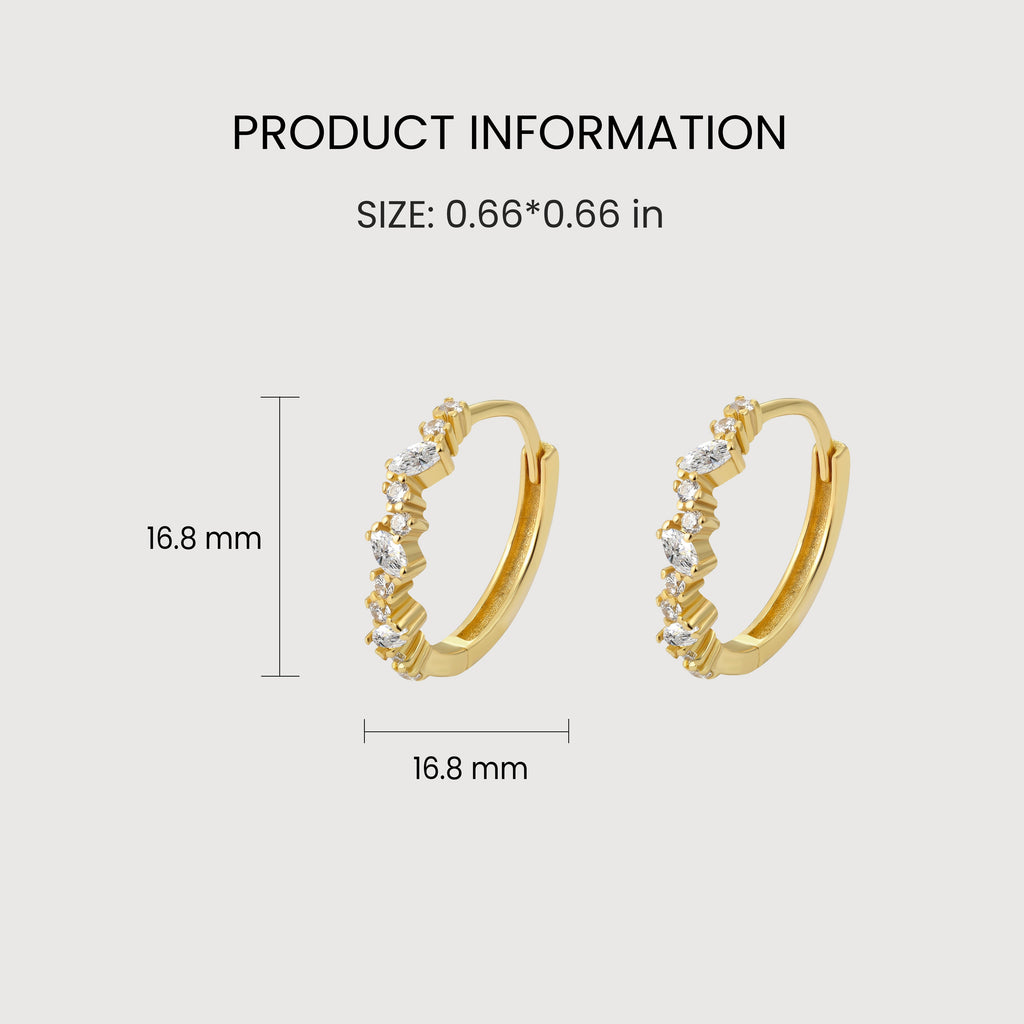 Graduated Marquise Zircon Hoop Earrings