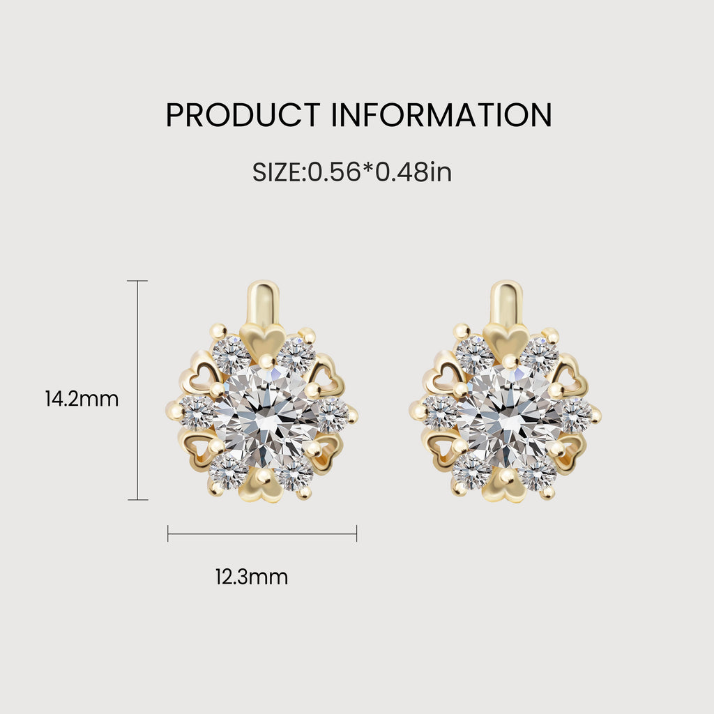 Heart Halo Zirconia Huggie Earrings