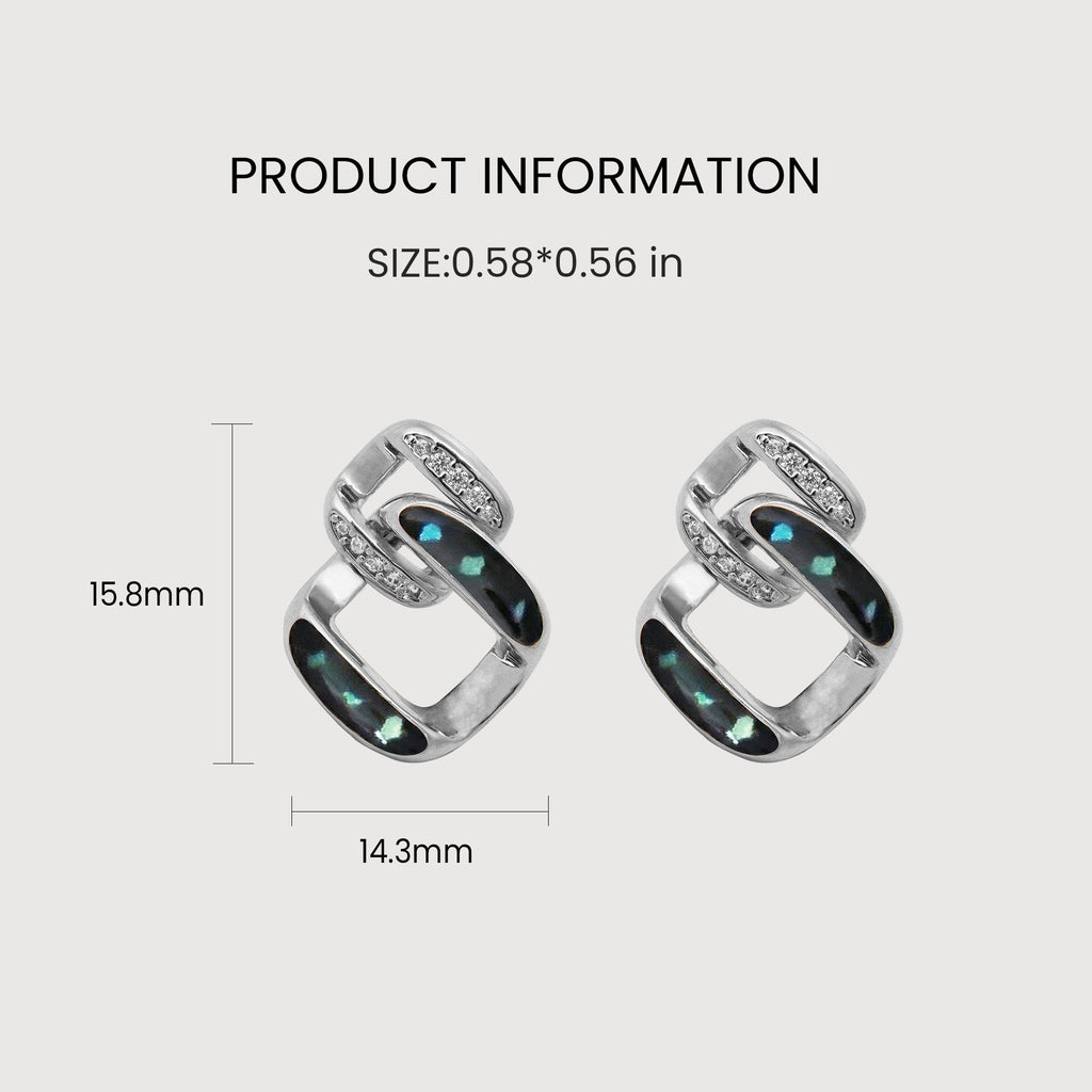 Interlocking Square Accent Stud Earrings