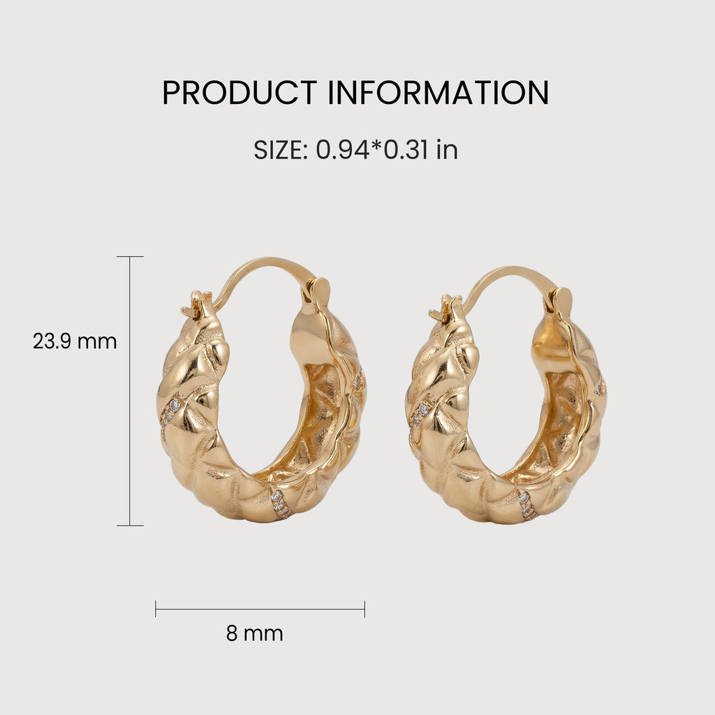 18K Gold-Plated Braided Hoop Earrings