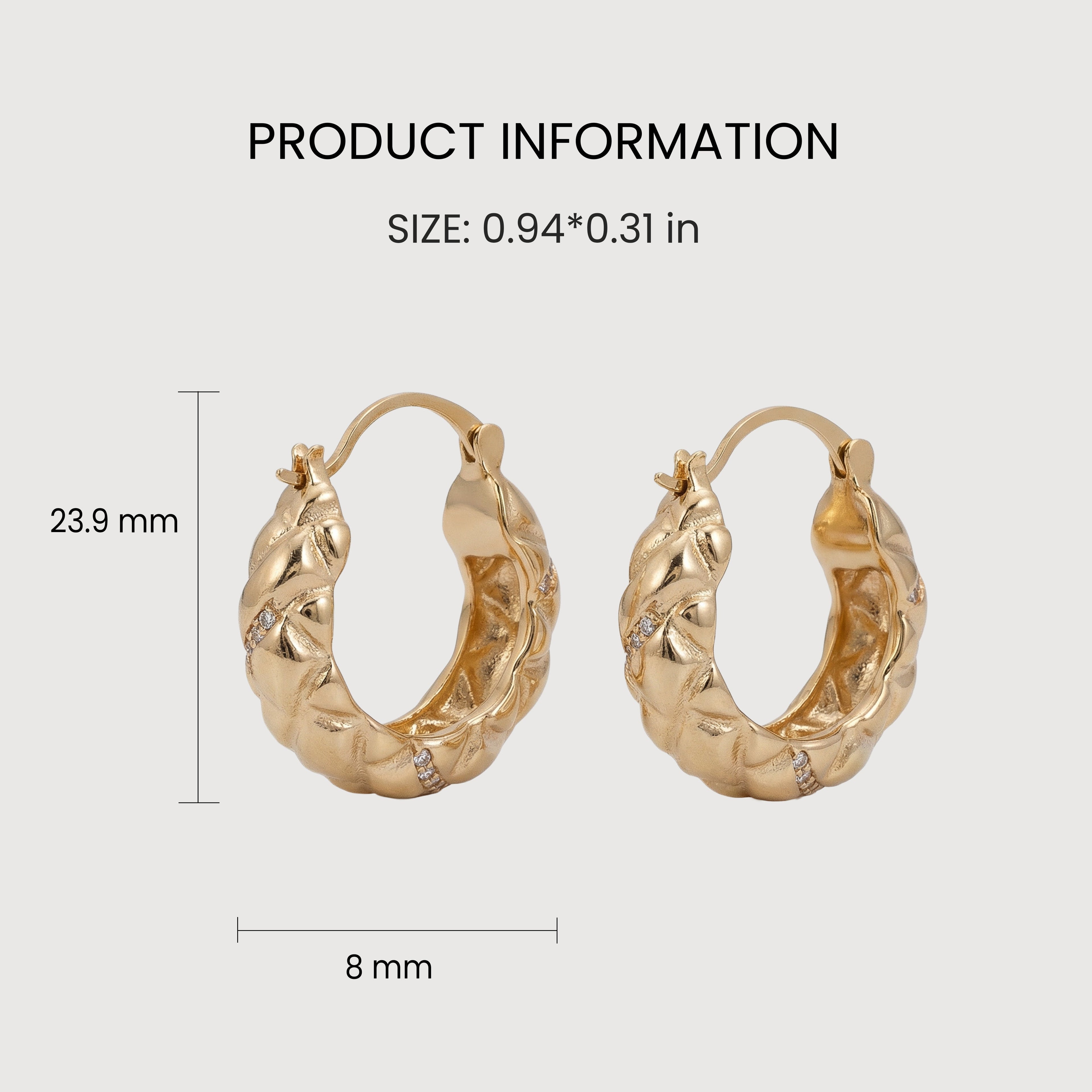 18K Gold-Plated Braided Hoop Earrings