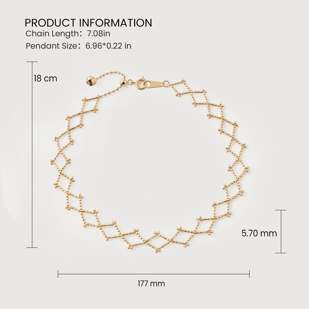 Gold-Tone Sterling Silver Lattice Bracelet