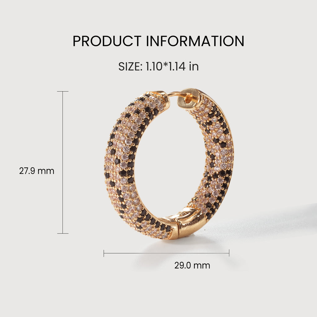 Pavé Leopard Pattern Hoop Earrings