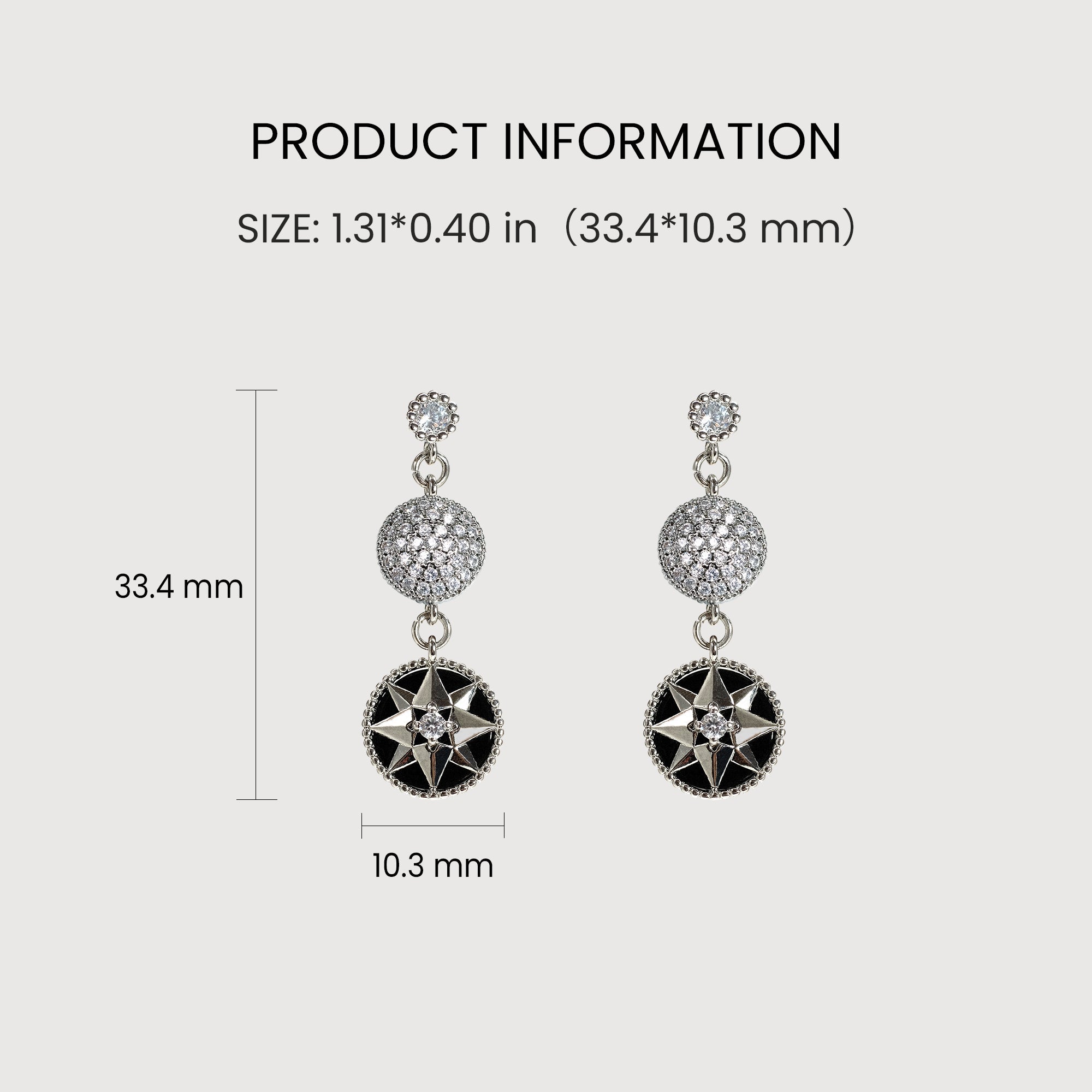 Silver-Tone Star Medallion Drop Earrings