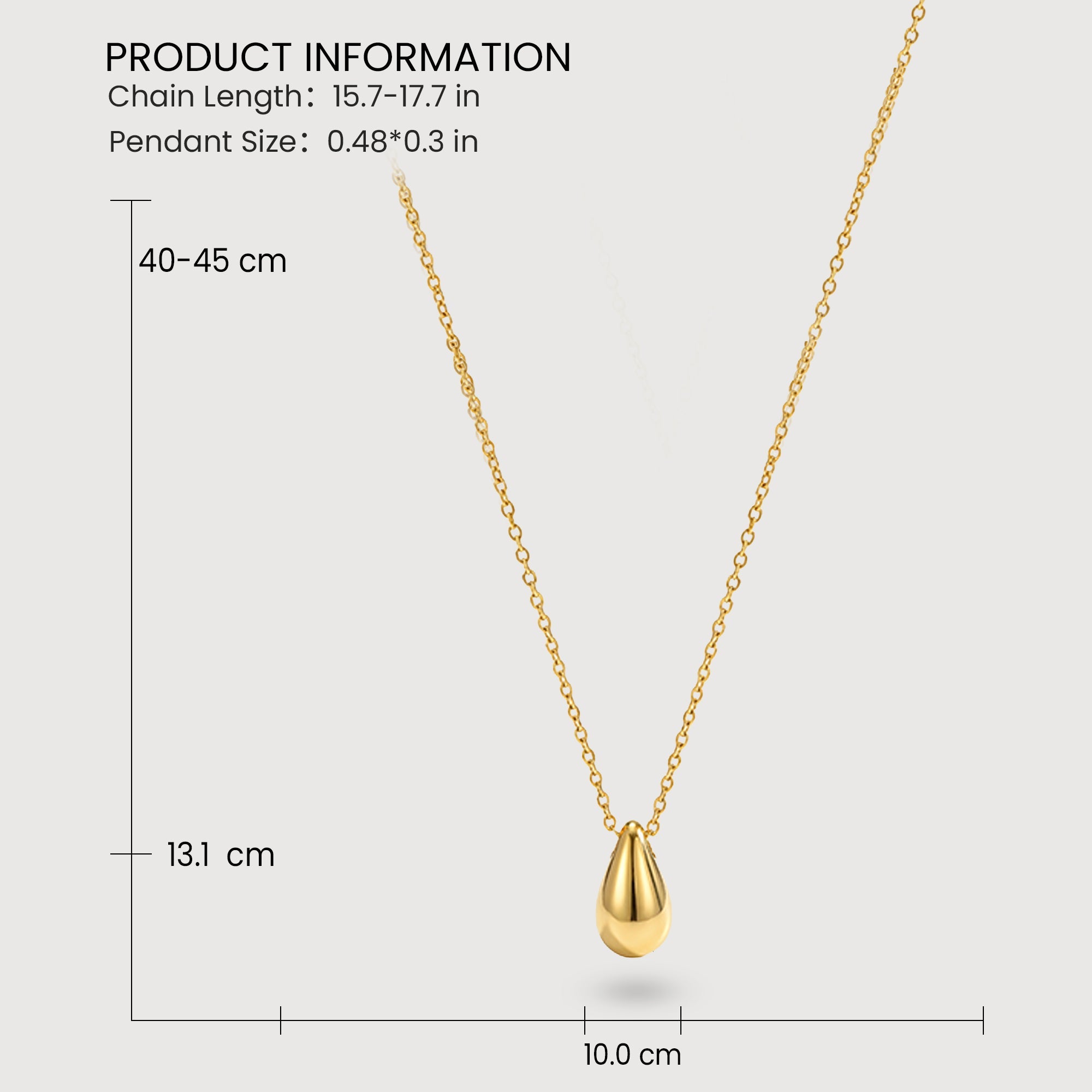 18K Gold-Plated Teardrop Necklace