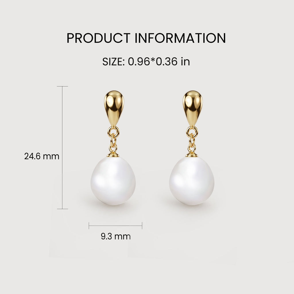 Teardrop Freshwater Pearl Drop Earrings