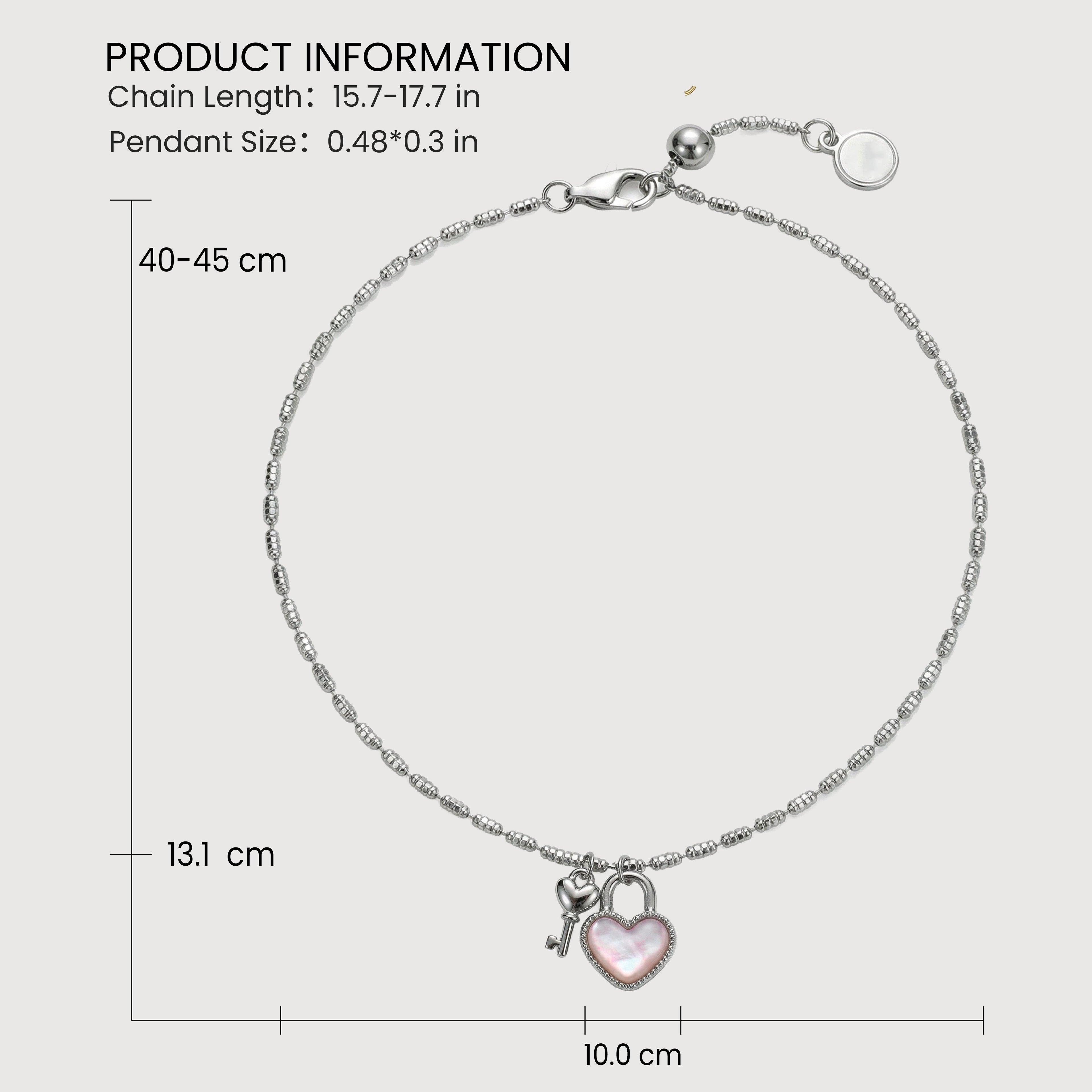 S925 Silver Heart Lock & Key Necklace