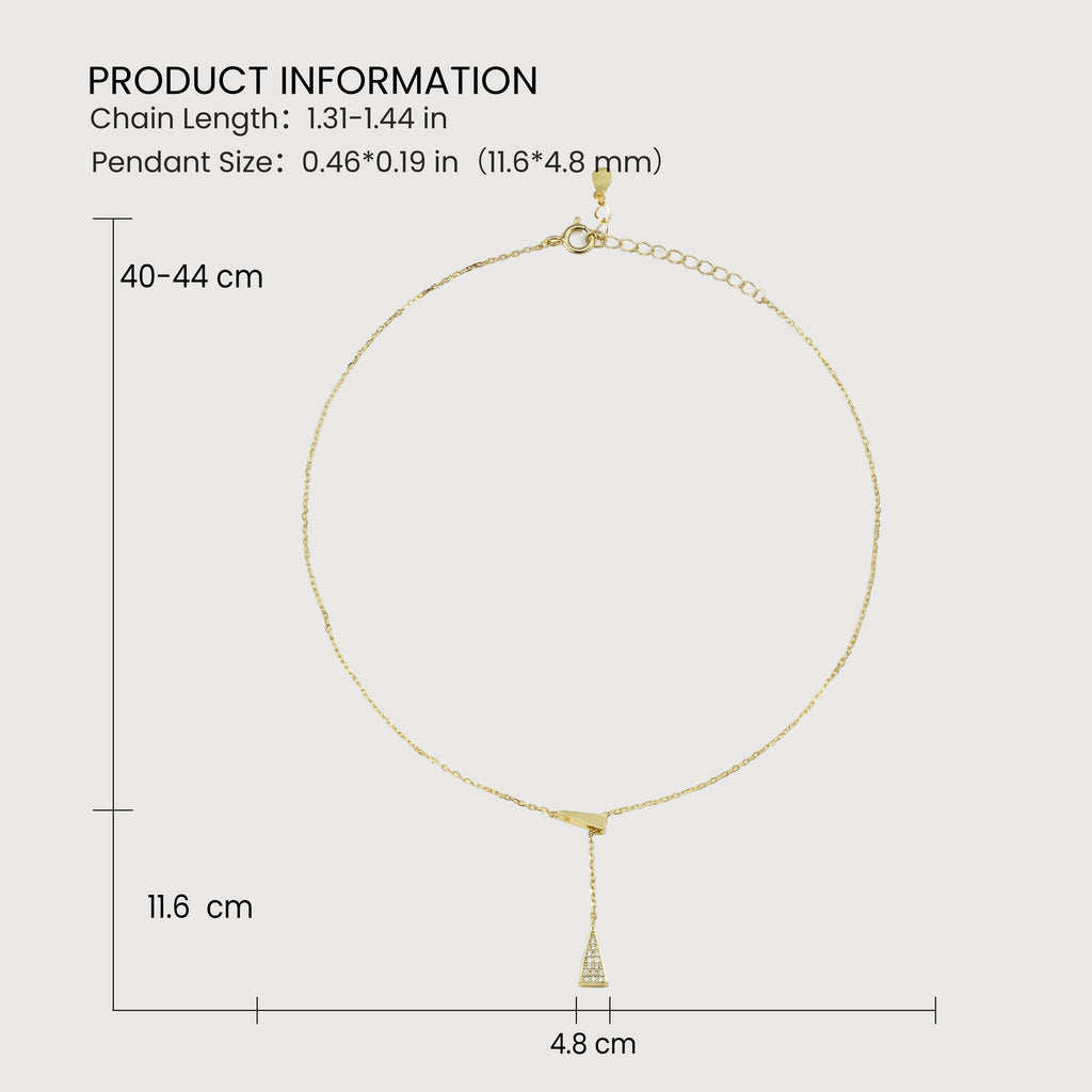 14K Gold-Plated Y-Drop Triangle Necklace