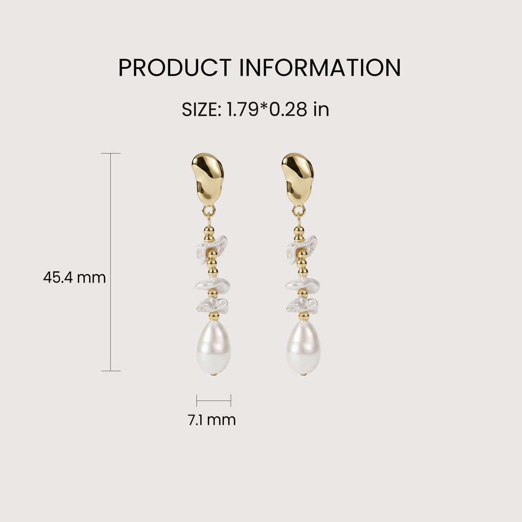 Baroque Pearl Beaded Drop Earrings