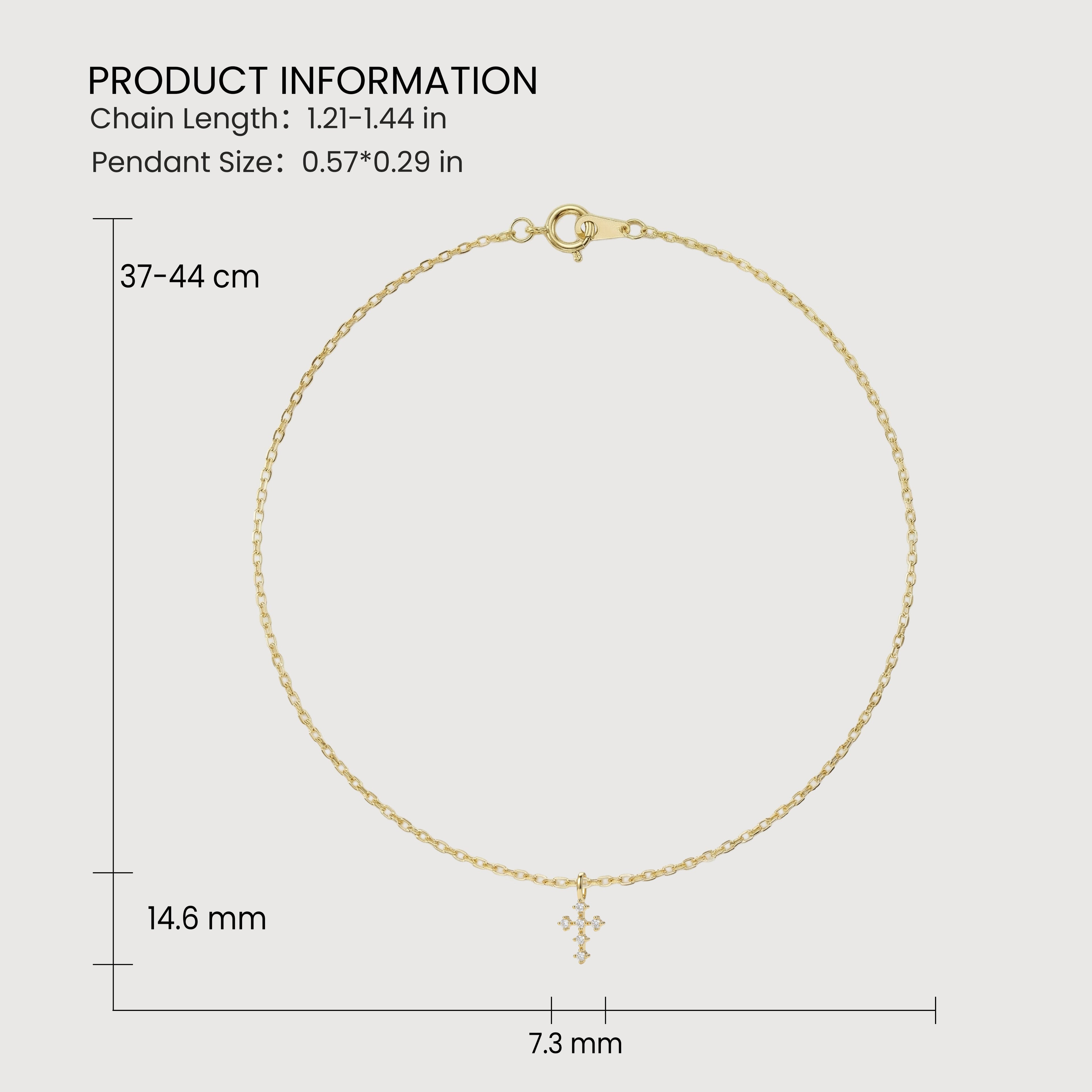 14K Gold-Plated S925 Clear Cross Necklace