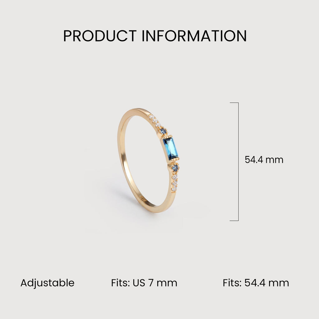 London Blue Gemstone Gold-Plated S925 Ring