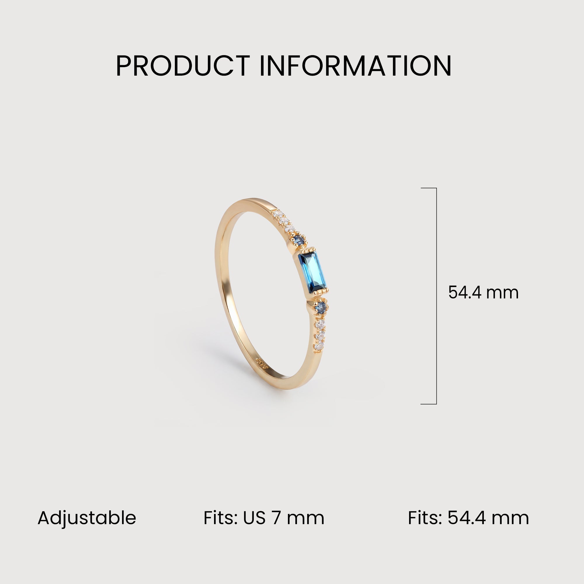 London Blue Gemstone Gold-Plated S925 Ring
