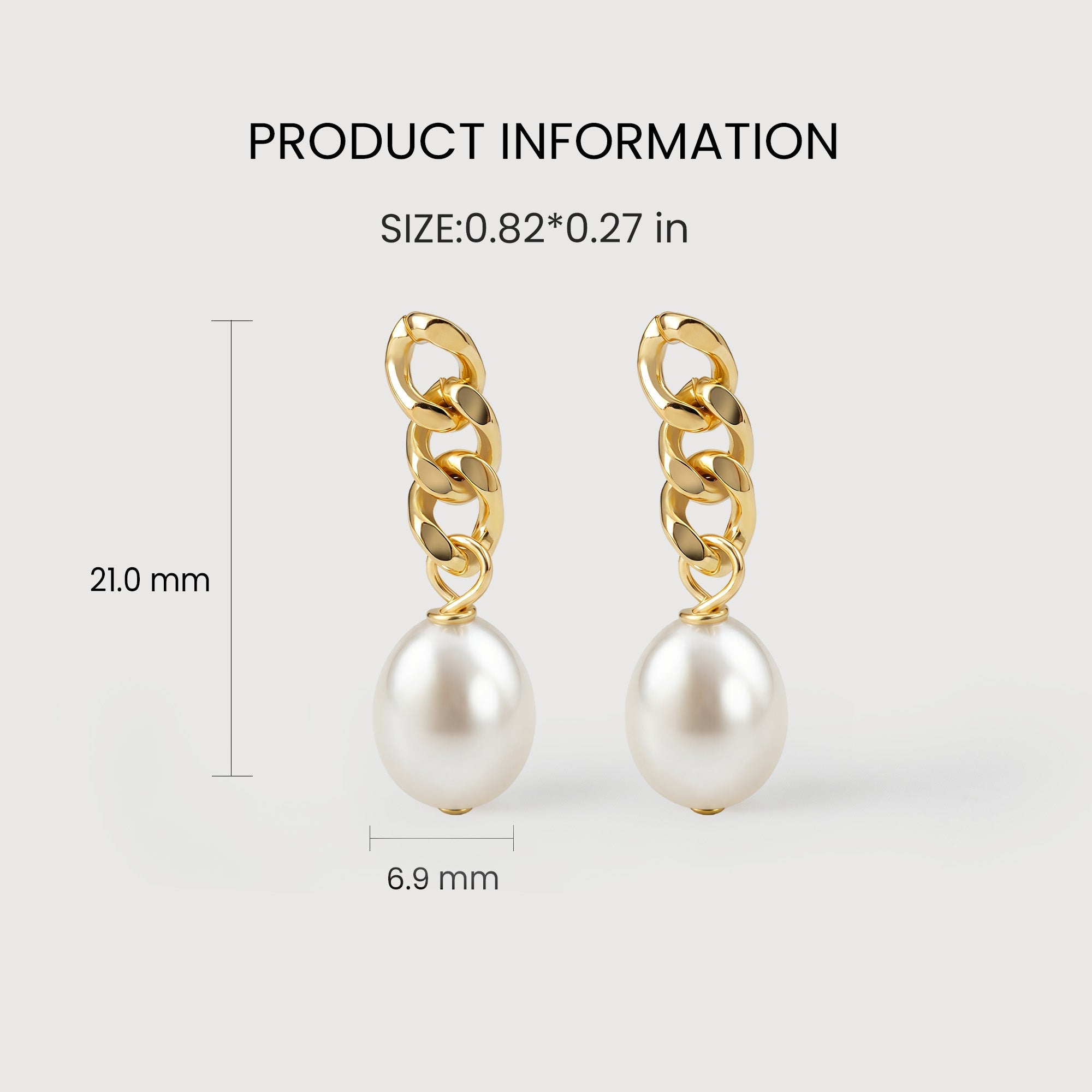 Chunky Chain Pearl Drop Earrings