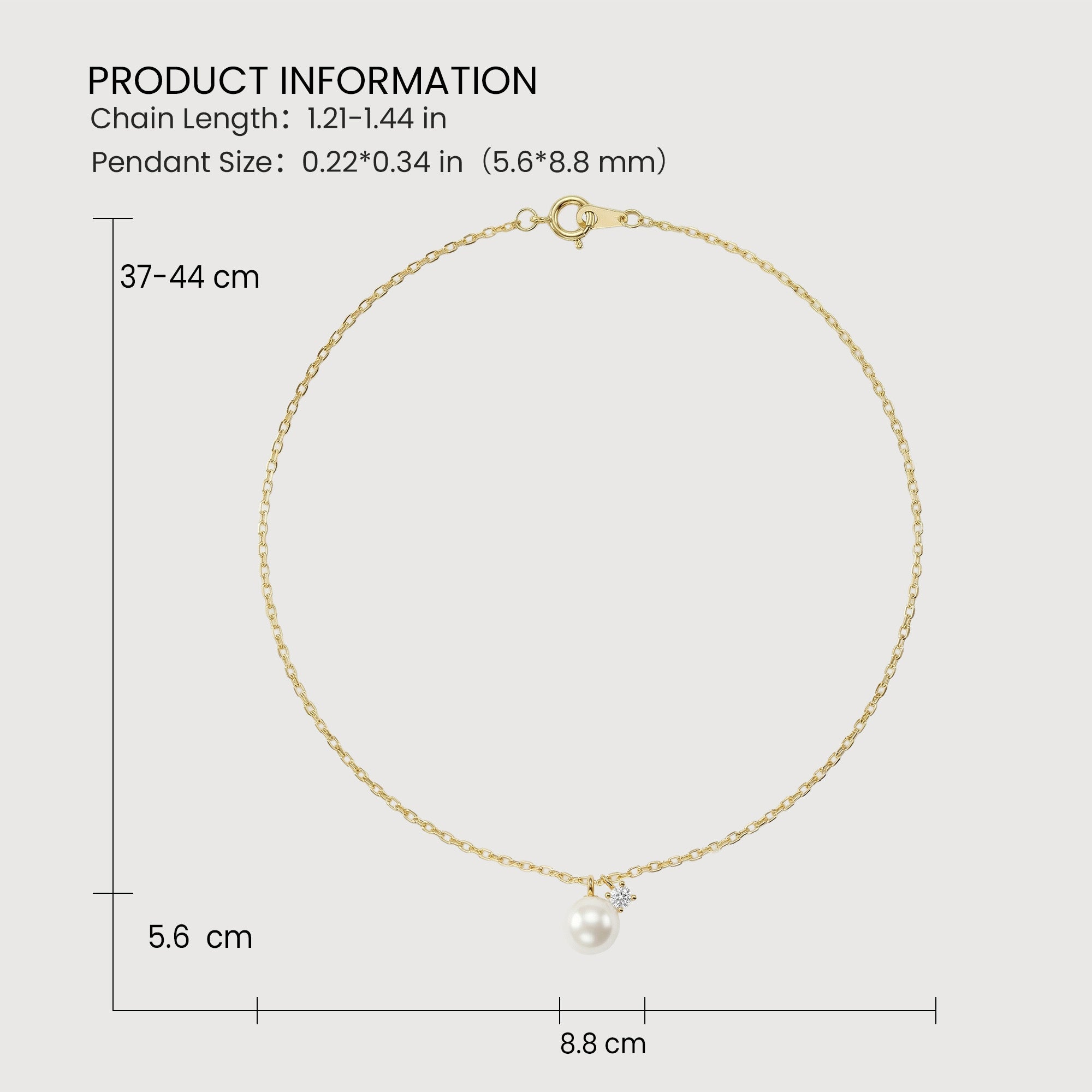 Gold-Plated S925 Pearl-Style Necklace