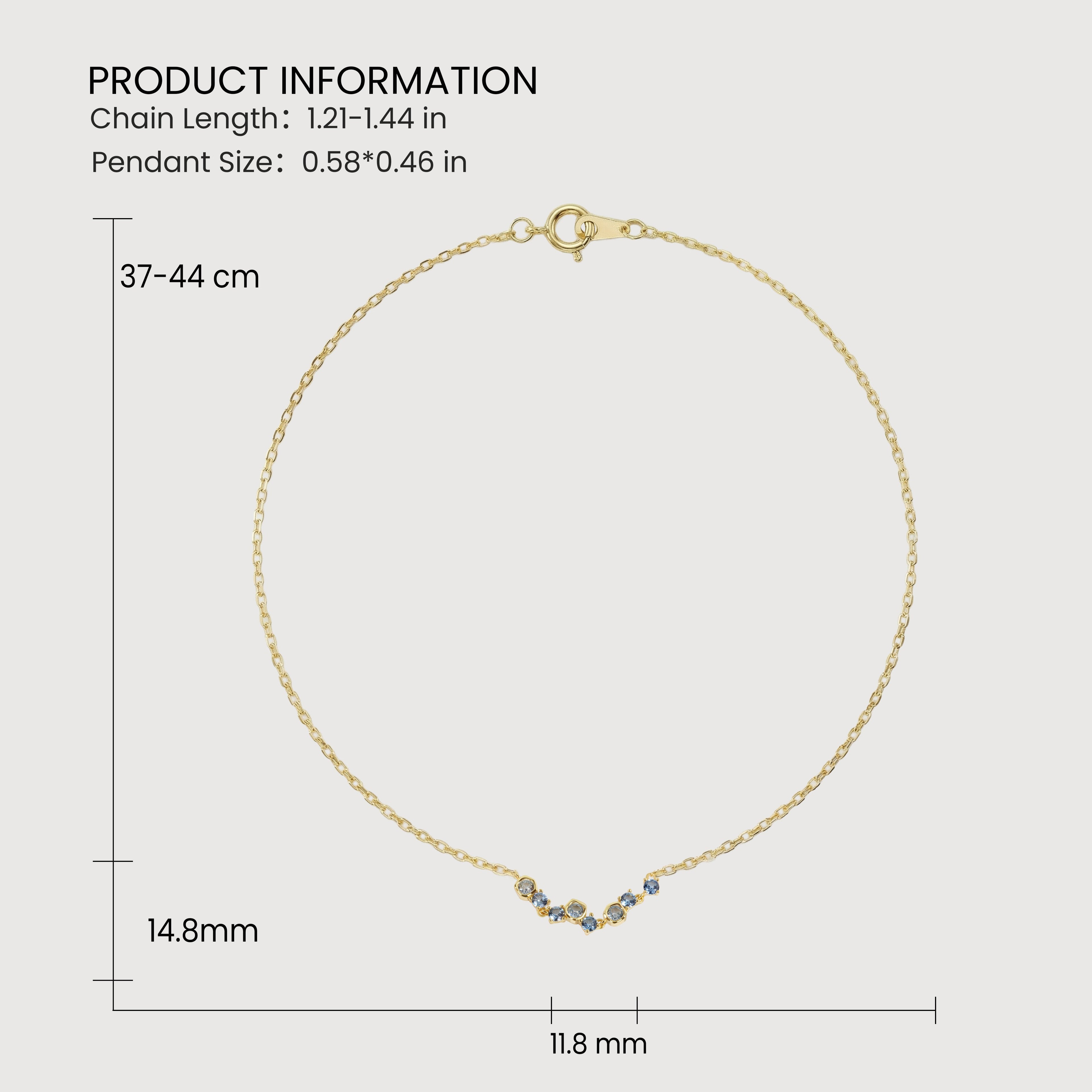 Gold-Plated S925 Blue Stone Curve Necklace