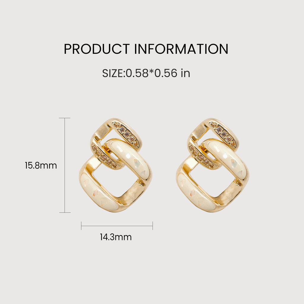 Interlocking Square Accent Stud Earrings