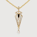 14K Gold Plated Art Deco Pendant Charm